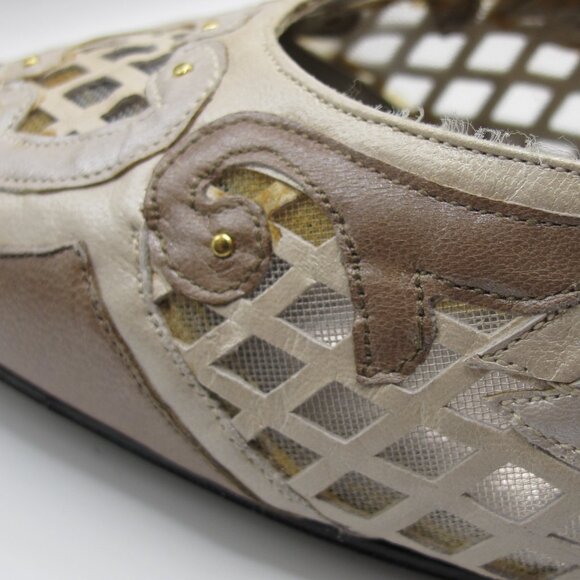 Magaret Jerrold brown and bone cut-work leather heels - 8.5N - Picture 13 of 15
